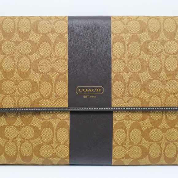 Coach Striped Professional Portfolio – Includes Original Branded Notepad - Picture 1 of 7